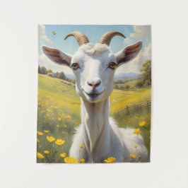 Happy Goat Vibrant Buttercup Meadow Wandkleed