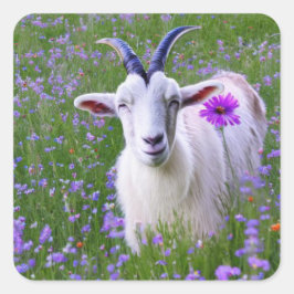 Happy Goat Vierkante Sticker