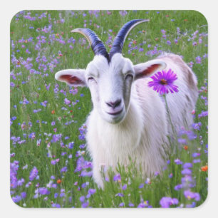 Happy Goat Vierkante Sticker