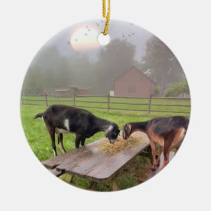 Happy Goats bij Sunset Keramisch Ornament