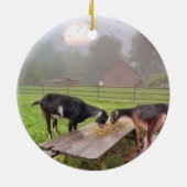 Happy Goats bij Sunset Keramisch Ornament (Achterkant)
