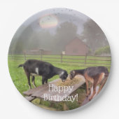 Happy Goats op zondag Papieren Bordje (Voorkant)