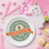 Happy Gobble Day Thanksgiving Holiday Papieren Bordje (Feest)