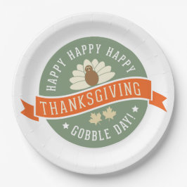Happy Gobble Day Thanksgiving Holiday Papieren Bordje