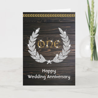 Happy Gold 1e bruiloft Jubileum Kaart
