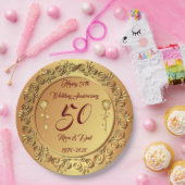Happy Gold 50e Jubileum aanpassen Papieren Bordje (Feest)