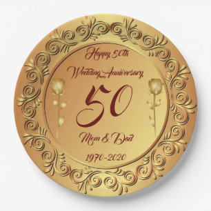 Happy Gold 50e Jubileum aanpassen Papieren Bordje