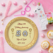 Happy Gold 50e Jubileum aanpassen Papieren Bordje (Feest)