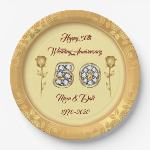 Happy Gold 50e Jubileum aanpassen Papieren Bordje