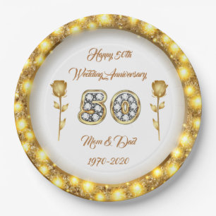Happy Gold 50e Jubileum aanpassen Papieren Bordje