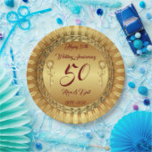 Happy Gold 50e Jubileum aanpassen Papieren Bordje (Feest)