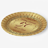 Happy Gold 50e Jubileum aanpassen Papieren Bordje (Gekanteld)