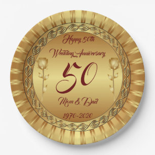 Happy Gold 50e Jubileum aanpassen Papieren Bordje