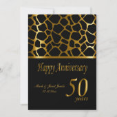 Happy Golden 50th Jubileum | Giraffe Patroon Kaart (Voorkant)