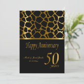 Happy Golden 50th Jubileum | Giraffe Patroon Kaart (Staand voorkant)