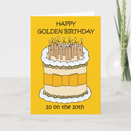 Happy Golden Birthday 10 op de 10e Kaart (Voorkant)
