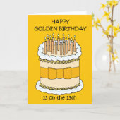 Happy Golden Birthday 13 op de 13e Kaart (Gele Bloem)