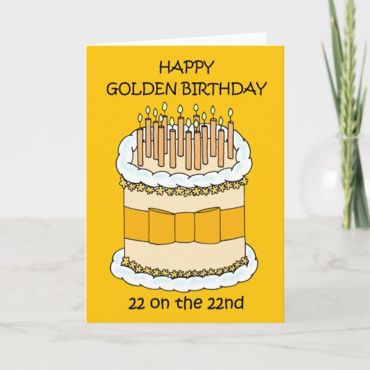 Happy Golden Birthday 22 op de 22e Kaart (Voorkant)