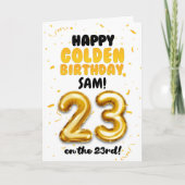 Happy Golden Birthday, 23rd Birthday Card  Kaart (Voorkant)