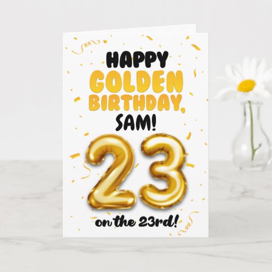 Happy Golden Birthday, 23rd Birthday Card  Kaart (Kleine Plant)
