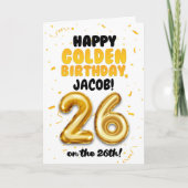 Happy Golden Birthday, 26th Birthday Card  Kaart (Voorkant)