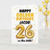 Happy Golden Birthday, 26th Birthday Card  Kaart (Gele Bloem)