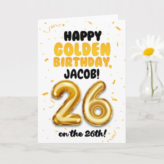Happy Golden Birthday, 26th Birthday Card  Kaart (Kleine Plant)