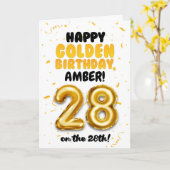 Happy Golden Birthday, 28th Birthday Card  Kaart (Gele Bloem)