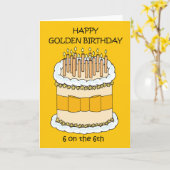 Happy Golden Birthday 6 op de zesde Kaart (Gele Bloem)
