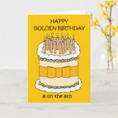 Happy Golden Birthday 8 op de 8e Kaart (Gele Bloem)
