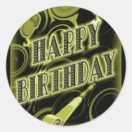 Happy Golden Birthday Ronde Sticker