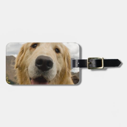 Happy Golden Retriever Bagagelabel (Voorkant horizontaal)