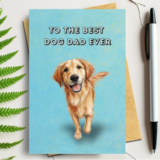 Happy Golden Retriever Beste vader ooit Vaderdag Kaart