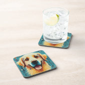 Happy Golden Retriever Bier Onderzetter (Rechterzijde)