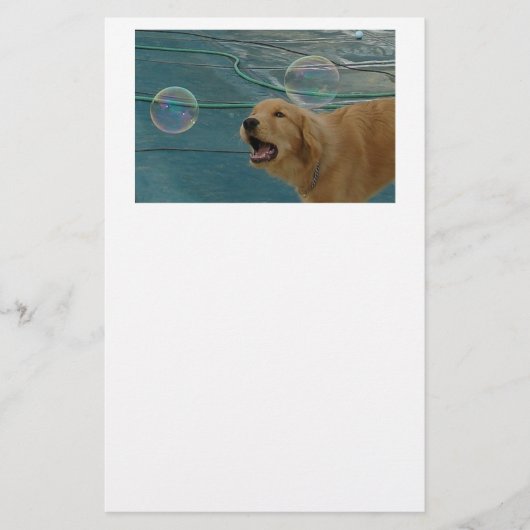 Happy Golden Retriever Briefpapier (Voorkant)