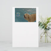 Happy Golden Retriever Briefpapier (Staand voorkant)