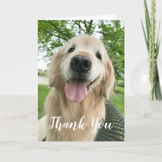 Happy Golden Retriever Dog Bedankt Kaart (Voorkant)