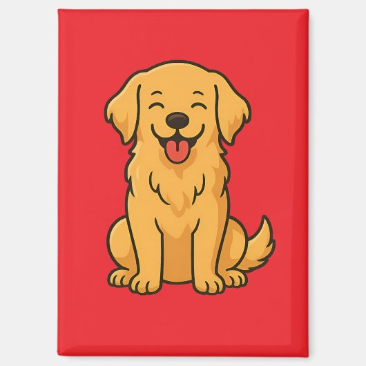 Happy Golden Retriever Dog – Cute Funny Pets Magneet (Voorkant)