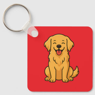 Happy Golden Retriever Dog – Cute Funny Pets Sleutelhanger