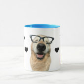 Happy Golden Retriever Dog in Nerd Glasses Mok (Midden)