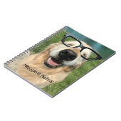 Happy Golden Retriever Dog in Nerd Glasses Notitieboek (Linkerzijde)