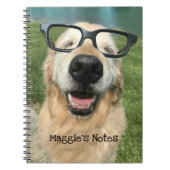 Happy Golden Retriever Dog in Nerd Glasses Notitieboek (Voorkant)