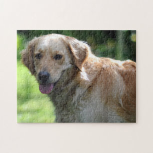 Happy Golden Retriever Dog Jigzaag Puzzle Legpuzzel