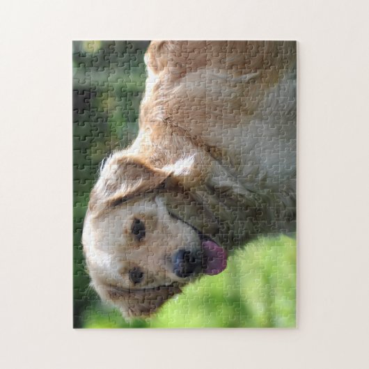 Happy Golden Retriever Dog Jigzaag Puzzle Legpuzzel (Verticaal)
