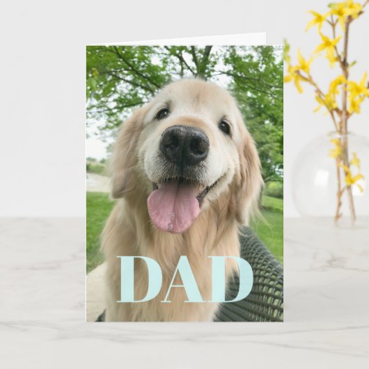 Happy Golden Retriever Dog Vaderdag Kaart (Gele Bloem)