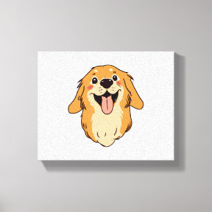 Happy Golden Retriever Hondenliefhebber Puppy Retr Canvas Afdruk