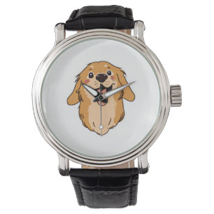 Happy Golden Retriever Hondenliefhebber Puppy Retr Horloge