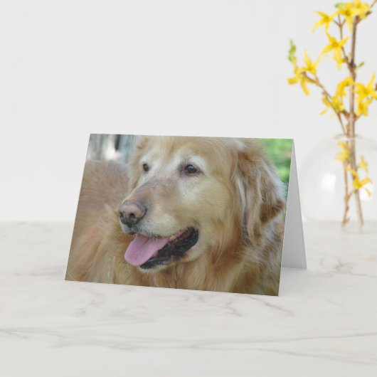 Happy Golden Retriever Kaart (Gele Bloem)