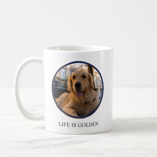 Happy Golden Retriever Koffiemok (Links)