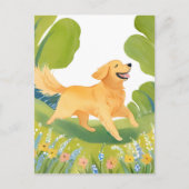 Happy Golden Retriever | licht Waterverf schilderi Briefkaart (Voorkant)